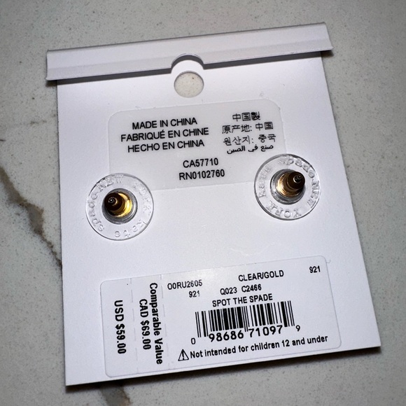 Kate Spade Gold Spade Stud Earrings - Picture 2 of 2